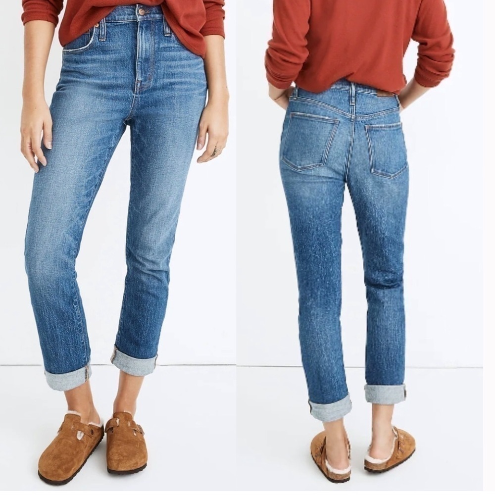 Madewell The High-Rise Slim Boyjean in Moorland Wash Sz 23